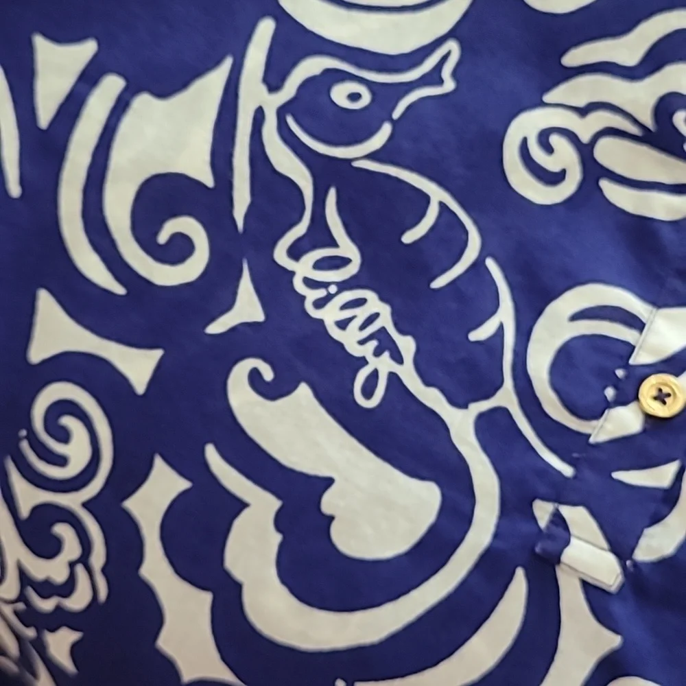 Lilly Pulitzer pullover shirt dress Sz XS Seahorse Beachy Vacation Resort - Picture 9 of 9